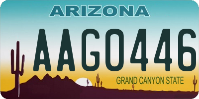 AZ license plate AAG0446