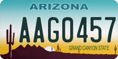 AZ license plate AAG0457