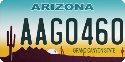 AZ license plate AAG0460