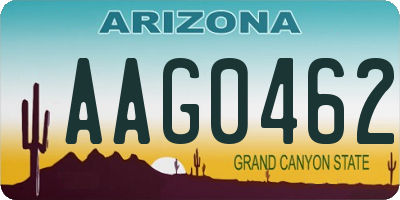 AZ license plate AAG0462