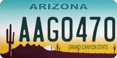 AZ license plate AAG0470