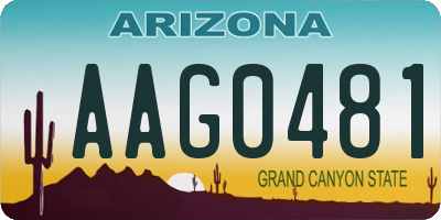 AZ license plate AAG0481