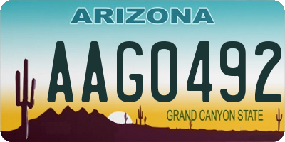 AZ license plate AAG0492