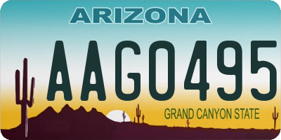 AZ license plate AAG0495