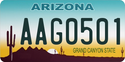 AZ license plate AAG0501