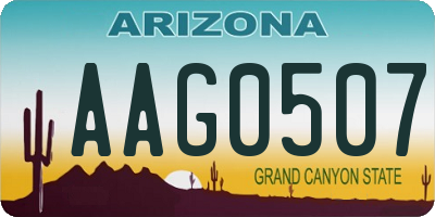 AZ license plate AAG0507