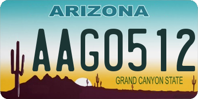 AZ license plate AAG0512