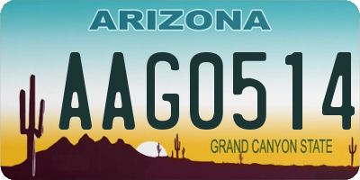 AZ license plate AAG0514
