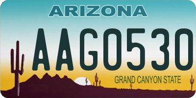 AZ license plate AAG0530