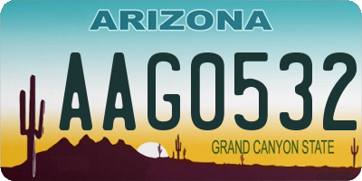AZ license plate AAG0532