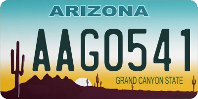 AZ license plate AAG0541