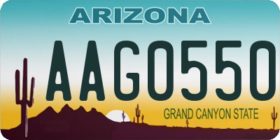 AZ license plate AAG0550