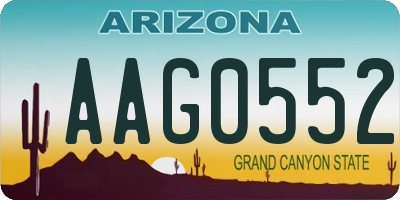 AZ license plate AAG0552