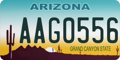 AZ license plate AAG0556