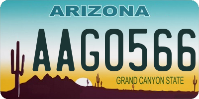AZ license plate AAG0566