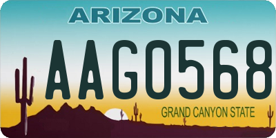 AZ license plate AAG0568