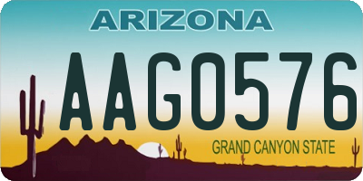 AZ license plate AAG0576