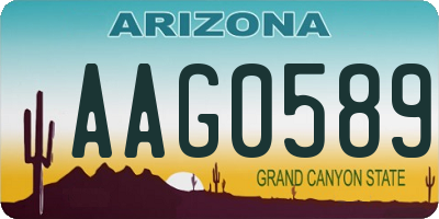 AZ license plate AAG0589