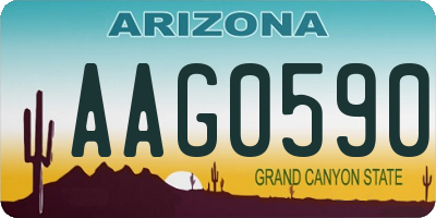 AZ license plate AAG0590