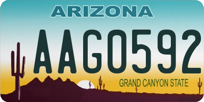 AZ license plate AAG0592