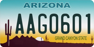 AZ license plate AAG0601