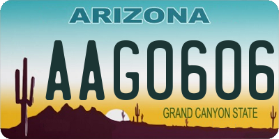 AZ license plate AAG0606