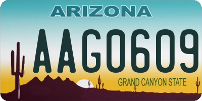 AZ license plate AAG0609