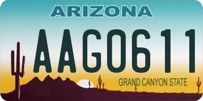 AZ license plate AAG0611
