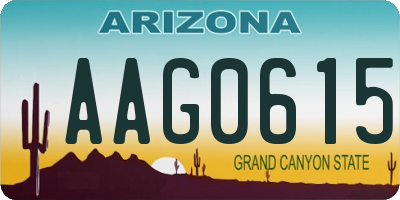 AZ license plate AAG0615