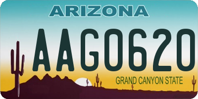 AZ license plate AAG0620