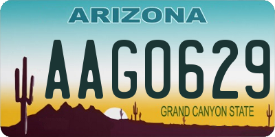 AZ license plate AAG0629