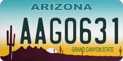 AZ license plate AAG0631