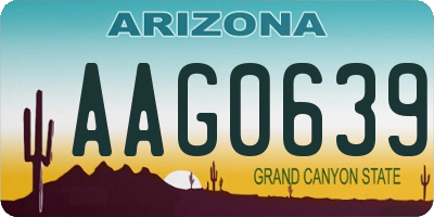 AZ license plate AAG0639