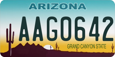 AZ license plate AAG0642