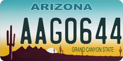 AZ license plate AAG0644