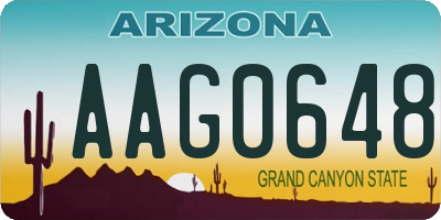 AZ license plate AAG0648