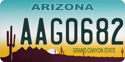 AZ license plate AAG0682