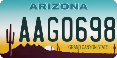 AZ license plate AAG0698