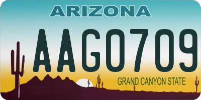 AZ license plate AAG0709