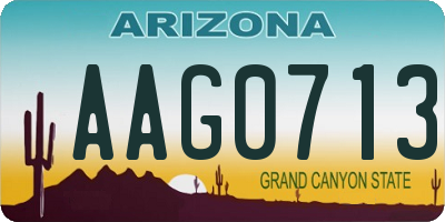 AZ license plate AAG0713
