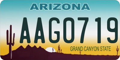 AZ license plate AAG0719