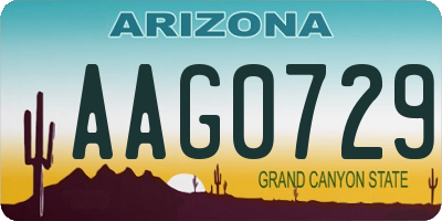 AZ license plate AAG0729