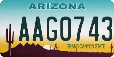 AZ license plate AAG0743
