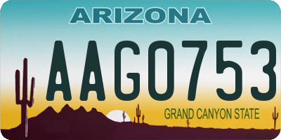 AZ license plate AAG0753