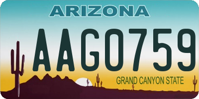 AZ license plate AAG0759