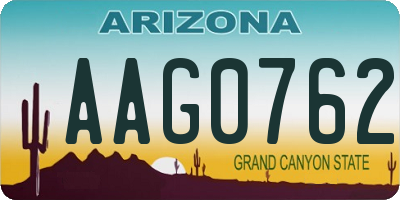 AZ license plate AAG0762