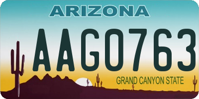AZ license plate AAG0763