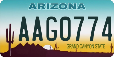 AZ license plate AAG0774