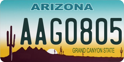 AZ license plate AAG0805