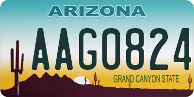 AZ license plate AAG0824